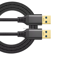 Cable USB 3.0 de Doble Conector Macho con Revestimiento Trenzado para Transferencia de Datos y Carga Rápida para Computadora, Auriculares y Cámara