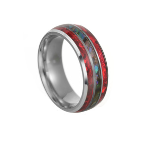 Stainless Steel Viking <b>Ring</b> with Rosewood Opal Abalone | Custom Antler Hunting Band <b>for</b> <b>Men</b> Women - Product Image 4