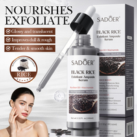 SADOER Ampoule Exfoliante au Riz Noir en Gros, Sérum Visage et Corps Éclaircissant, Élimination des Peaux Mortes, Apaisant, Logo Personnalisé OEM