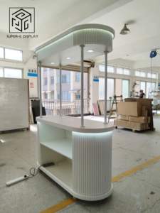 รถเข็นขนมตกแต่งงานแต่งงาน รถเข็นบาร์เคลื่อนที่พร้อมไฟ รถเข็นงานวันเกิดแบบกำหนดเองได้ - Product Image 3