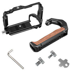 Gabbia per fotocamera con struttura protettiva in lega di alluminio con manico superiore in legno per 6700 Sony alfa - Product Image 2