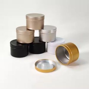 Bocaux à bougies de 8 oz avec couvercles, logo personnalisé en usine, contenants noirs mats, boîtes à bougies en métal, bocaux à bougies en aluminium - Product Image 1