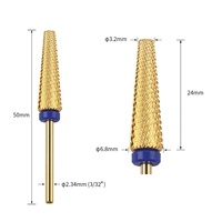 Taille standard internationale personnalisée 2XF-3XCEnsemble de forets à ongles en carbure de tungstène à revêtement doré