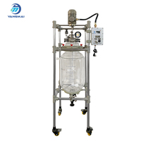 Reactor Industrial de Vidrio de Doble Capa de 50L con Sistema de Circulación de Calentamiento y Enfriamiento