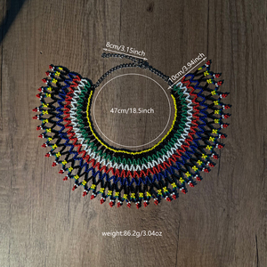 AHAYA, collar de cobre de estilo bohemio para mujer, hecho a mano, con cuentas geométricas, chal exagerado Vintage, babero, Gargantilla, Declaración Africana - Product Image 6