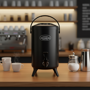 Dispensador de Té con Leche AstaHess de 8L, Contenedor de Bebidas Aislado de Acero Inoxidable con Grifo y Base Negra - Product Image 2