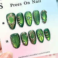 Ensemble de faux ongles 3D en ABS, 30 pièces, à presser avec colle, motif marbre style français, personnalisation de la marque, emballage, vente en gros, OEM, ODM