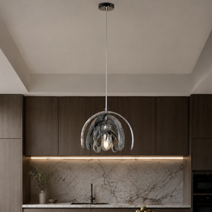 Lámpara Colgante Moderna de Lujo Ligero, de Cristal Hecho a Mano, con Pétalos de Cristal Ahumado Transparente, para Comedor, Isla de Cocina, Hotel, OEM - Product Image 2