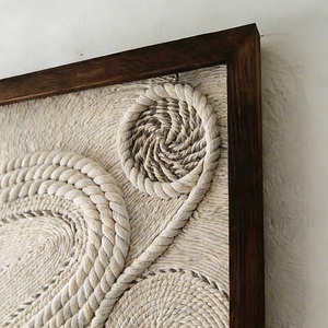 Arte Mural Texturizado con Cuerda de Estilo Wabi-Sabi para Interiores de Cafeterías - Product Image 3