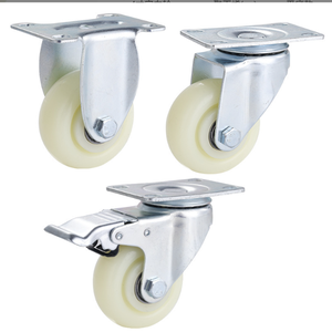 2,5 Zoll Schwenkbare Gerüstaufsatzrollen, PP-Rollen mit Bremse, Flachplattenrollen für Regale & Werkbänke - Product Image 1