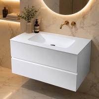 Baignoire autoportante moderne en pierre artificielle GM Stone, petite taille, personnalisable pour hôtel, maison, maison d'hôtes