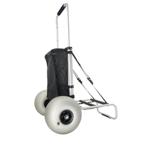 Chariots de pêche utilitaires pliants en aluminium Caddy Beach Carts Trolley with Balloon Wheels