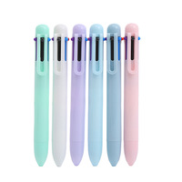Stylo bille rétractable multicolore pastel Macaron 4 en 1, encre quatre couleurs, stylo à clic en plastique