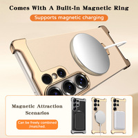 Funda Magnética Premium para Teléfono con Anillo de Soporte, Electrochapada en TPU, Protección Antigolpes en las Esquinas, para Samsung S26 25 Ultra
