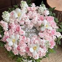 Aierflorist Bunga Mawar Buatan 50pc Model Buka Kelopak Otomatis Fairy Kiss Sabun Wangi Tanpa Sentuhan Tangan untuk Hari Valentine