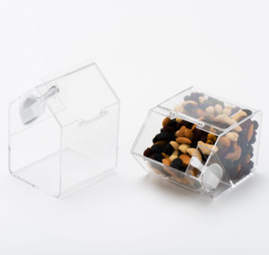 Clear Acrylic Pick And Mix Dispenser Candy Container Bins Boxes With Lid Candy Store Display Acrylic Nuts Dispenser Container B