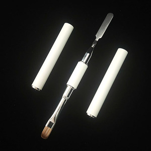 Pinceau à ongles double tête avec bâton de réglage en métal, logo personnalisé, pinceau professionnel pour manucure en salon, pinceau pour peinture au gel UV - Product Image 1
