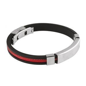 Pulsera Fina con Dijes Negros y Rojos - Product Image 2