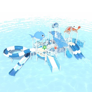 Parc aquatique Ocean en acier inoxydable certifié EN1176 avec toboggan multi-personnes en fibre de verre, toboggan en spirale et toboggan en plastique - Product Image 3