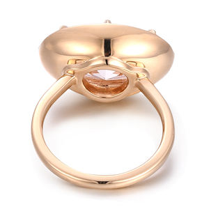 Anillo Ovalado de Diamante de Laboratorio de Lujo de 9 Quilates, Color Rosa, Oro Sólido de 18k, 14k, 10k, Joyería Fina Hecha a Mano Personalizada para Mujer, Joyería para Fiestas - Product Image 3