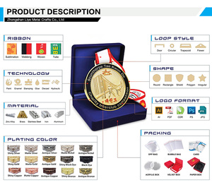 Medalla Estrella Chapada en Oro con Diseño de Rayo en el Centro y Esmalte Azul, con Cinta para Premios de Partidos y Reconocimiento en Eventos Deportivos - Product Image 4