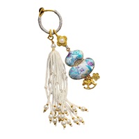 Pendentif de sac ou de voiture en tissu brodé double face de style chinois, motif gourde, en brocart Song, représentant un patrimoine culturel immatériel fini