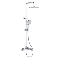 Kit mitigeur de robinet de douche mural 3 voies en laiton de luxe avec barre coulissante ensemble de douche de pluie de salle de bain