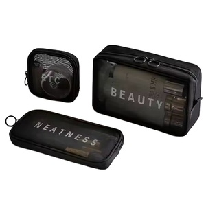 RTS Bulk Mixed Order Waterproof <b>Transparent</b> Nylon Mesh Travel Kits Storage <b>Bag</b> Small and Large <b>Makeup</b> Cosmetic <b>Bag</b> - Product Image 1