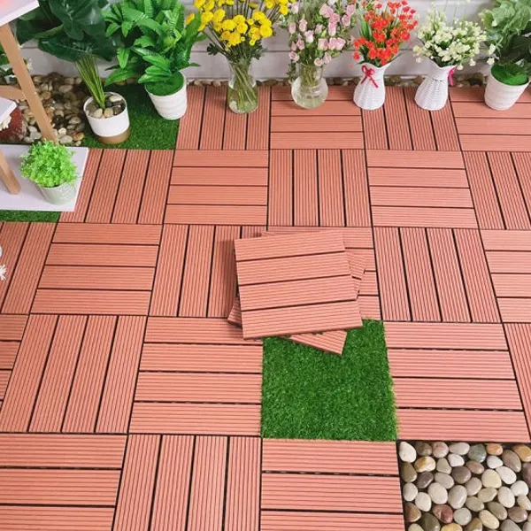 Plastic Wood Flooring Balcony Outdoors Terrace Courtyard Outdoor Ground Splicing Laying Diy Decking Tiles Wpc