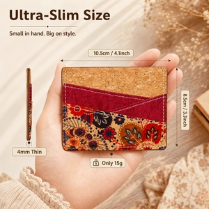 Vendita all ingrosso <span class=keywords><strong>Porta</strong></span> <span class=keywords><strong>carte</strong></span> portafoglio in Sughero naturale stampa logo personalizzato <span class=keywords><strong>porta</strong></span> carta <span class=keywords><strong>di</strong></span> <span class=keywords><strong>credito</strong></span> sottile minim - Product Image 4