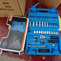 Outils de réparation automobile professionnels, 53 pièces, jeu de clés à cliquet, douilles, outils à main VDE avec boîte en plastique
