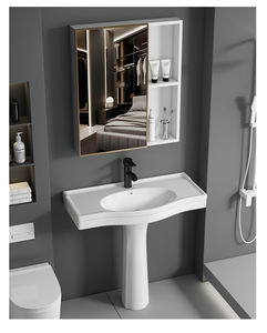 Lavabo mural en céramique avec miroir intelligent pour petite salle <span class=keywords><strong>de</strong></span> bain d'appartement, projet hôtelier, balcon - Product Image 4