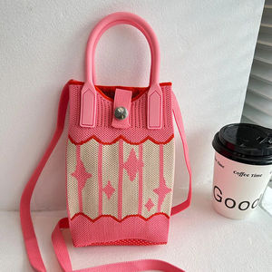 Sac à main tricoté pour téléphone portable, mini sac à bandoulière en forme de cœur pour femme, sac à main d'amour, pochette et sac à main - Product Image 5