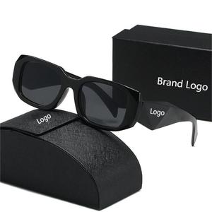 Top-Lieferant retro Vintage quadratische benutzerdefinierte Designer-Marke Logo berühmte Marken Luxus-Designer-Marken-Sonnenbrille mit Verpackung