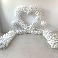 Bunga Mawar Putih Artificial Grosir untuk Gapura Hati dengan Bunga Lantai untuk Lamaran Pernikahan Adegan Will You Marry Me Gapura Hati