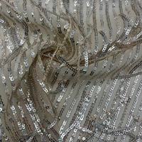 Tissu à paillettes lourd tissé avec des paillettes et des fils de paillettes mélangés, certifié OEKO-TEX, pour les mariages, les textiles de maison et les vêtements