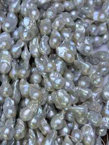 Perle baroque blanche d'eau douce naturelle <span class=keywords><strong>Eswin</strong></span> de grande taille 13-15x19-23mm Grade AAAAA/AAAA pour la fabrication de bijoux en gros - Product Image 2