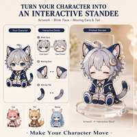 CNAWO Knipperende Ogen Acryl Standee met Beweegbare Oren & Staart Aangepaste Tweelaagse Karakterdisplay voor Artiesten Merchandise