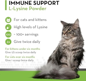 Poudre de L-Lysine pour chats en marque propre, soutien immunitaire, complément respiratoire, aide à la toux, au nez qui coule, à la fonction oculaire - Product Image 4