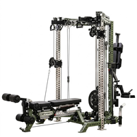 DW SPORTS Smith Machine en métal pour la maison, banc réglable avec pile de poids, rack multifonction robuste pour l'entraînement de force
