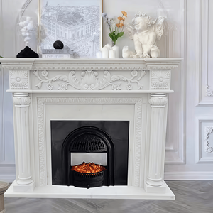 Tùy chỉnh chất lượng cao bằng đá cẩm thạch trắng đá lò sưởi biệt thự khách sạn trang trí trong nhà - Product Image 4