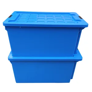 QS Solid Closed Stacking And Nesting Plastic Transport Fish Box Totes