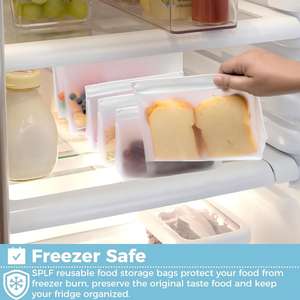 Bolsas de Plástico Reutilizables Ecológicas con Cierre Hermético y Válvula para Almacenar Alimentos para Bebés, Refrigerios, Frutas y Verduras - Product Image 6