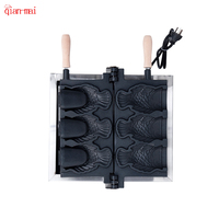 Taiyaki mini gaufrier en forme de poisson à bouche ouverte, machine à gaufres à bulles commerciale électrique, machine à gaufres taiyaki