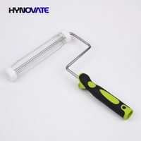Brosse à rouleau en caoutchouc et en plastique à rayures noires jaunes acryliques de haute qualité de qualité professionnelle