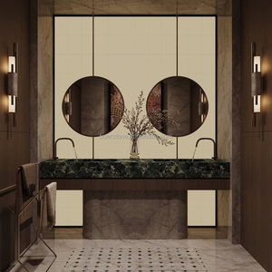 Lavabo de Mármol Beige con Vetas, Lavabo de Sobremesa para Hoteles de Lujo, Residencias, Apartamentos <span class=keywords><strong>Urbanos</strong></span>, Instalación en Balcones y Baños - Product Image 4