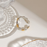 Bague ajustable en acier inoxydable plaqué or 18 carats, motif coquillage, étanche et inaltérable, pour femme, usage quotidien