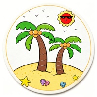 Sous-verres en papier personnalisés en gros, motif cocotier, sous-verres en papier blanc, sous-verres personnalisés pour bars et hôtels