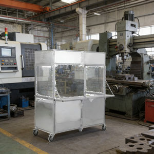 <b>Fold</b>-up Portable Stainless Steel 4-Wheel Food Cart for <b>Coffee</b> Ice Cream Snack Hotdog Candy Mobile Business - Product Image 3