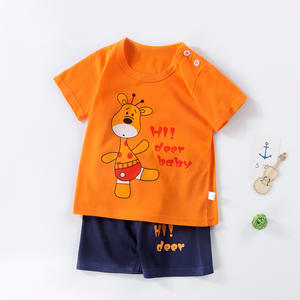 Ensembles de pyjamas pour enfants de haute qualité, en coton fin pour l'été, ensemble 2 pièces, pyjama décontracté à manches courtes, ensembles de pyjamas unisexes - Product Image 4